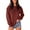 Brick red, variant on Auburet Womens Graphic Shirt Crew Neck Solid Color Long Sleeve Casual Loose Letter Pullover Tops