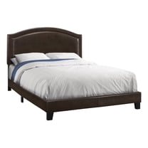 Contemporary Home Living 85.75" Brown Transitional Rectangular Bed Frame - Queen Size