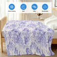 thumbnail image 4 of Purple Floral Cooling Blanket,Lightweight Breathable Summer Throw Blanket with Double Sided Cold Effect,Hydrangeas Flower Spring Summer Botanical Picnic Blankets Bed Sheet for Hot Sleepers 60"x80", 4 of 8
