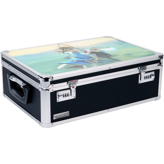Storage Lock Box - 6.5 x 19.25 x 13.5 Inch Lockable Dorm Storage Trunk with Combination Lock - Briefcase, Medicine Box, Lock Boxes for Personal Items, Cash, Laptop