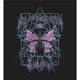 thumbnail image 4 of Distressed Black Metal Butterfly Adult Black Crew Neck Short Sleeve Tee-Medium, 4 of 4