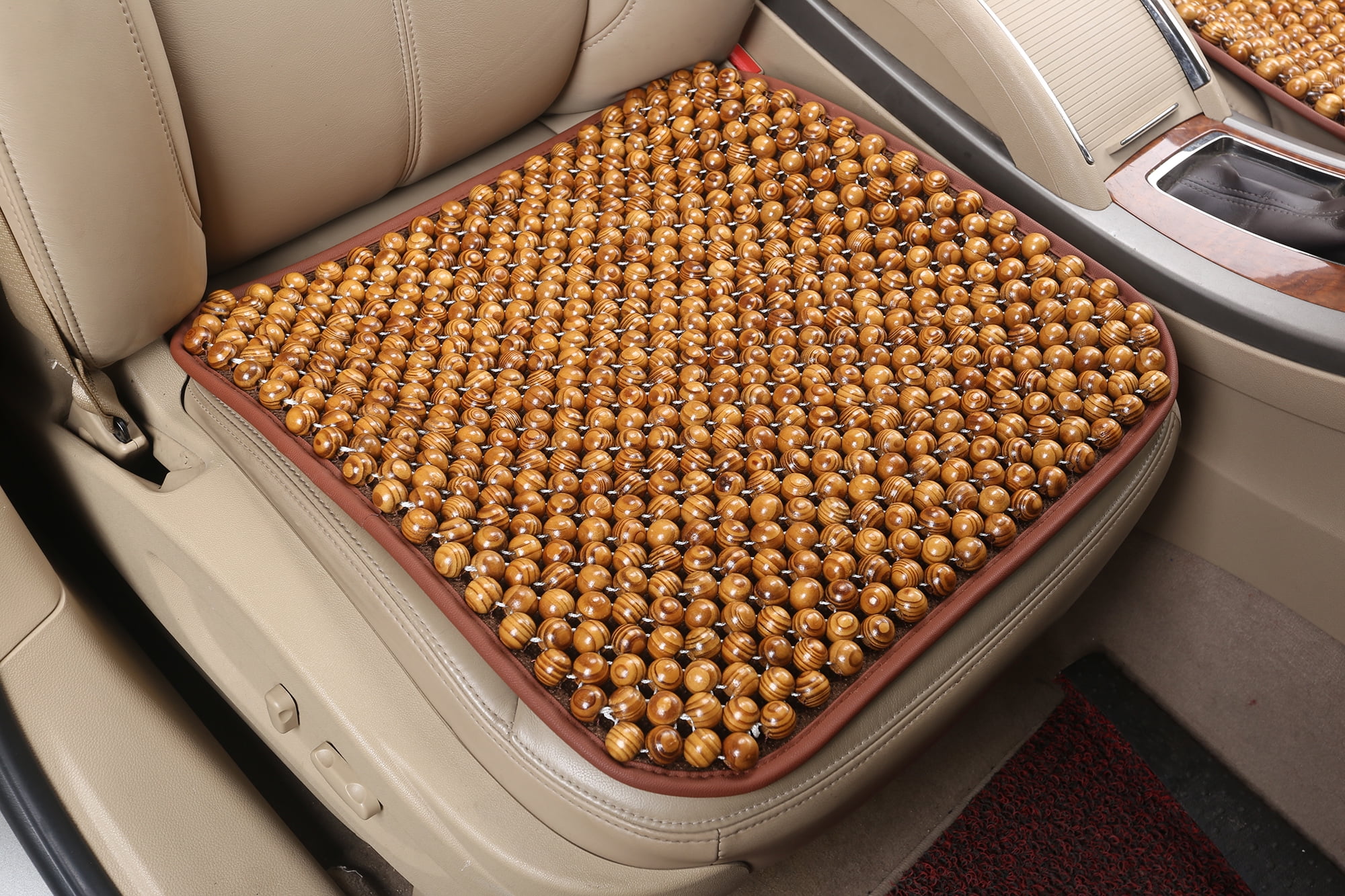 KENNISI Wooden Beaded Car Seat Cushion Cooling Office Chair Seat