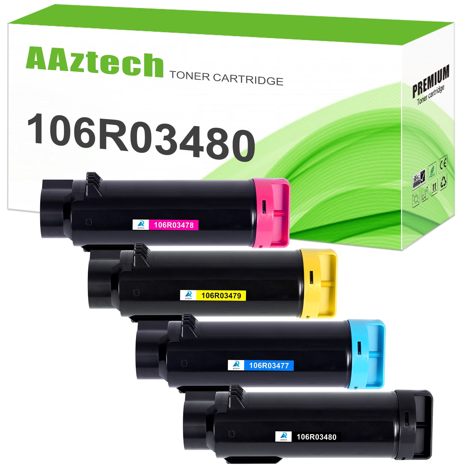 Oorlogsschip Zuidwest registreren A Aztech 4-Pack Compatible for Xerox 106R03480 Work Centre 6515 Phaser 6510 Toner  Cartridge for Xerox 6510N 6510DN 6515N 6515DN (Black,Cyan,Magenta,Yellow) -  Walmart.com