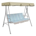 thumbnail image 1 of Balançoire de Patio Extérieure 3 Places Convertible Hamac Remplacement de Toit de Balançoire - Bleu, 1 of 8