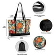 thumbnail image 2 of FORMRS Laptop Tote Bag for Women with 15.6" Computer Compartments Handbag, Orange Japanese Flowers Pattern, 2 of 7