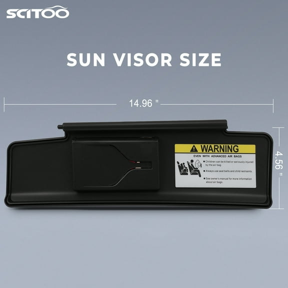 SCITOO Left Driver Side Sun Visor Assembly fit for 2006-2015 Mazda MX-5 Miata (Black)