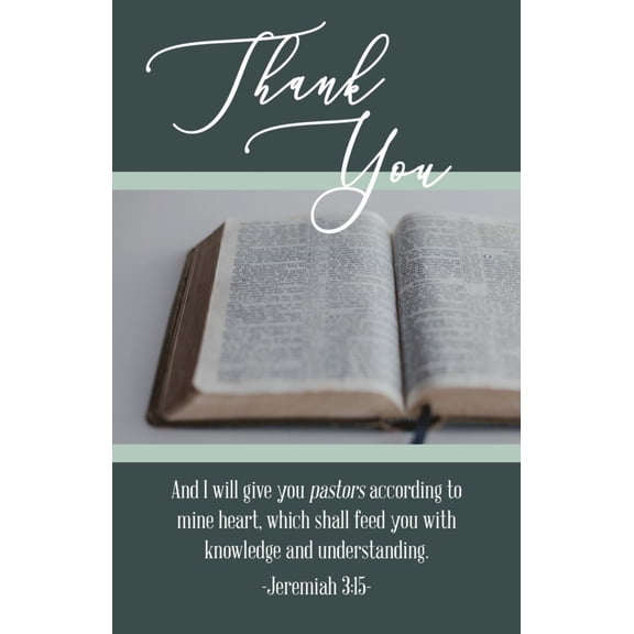 B&H Publishing 381450 Bulletin Pastor Appreciation Thank You & I Will Give You Pastors Jeremiah 3-15 KJV Poster - Pack of 100