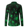 thumbnail image 5 of Jeiento Women's Golf Shirts, Moisture Wicking Casual Tops, Purple Ghost Witch, Long Sleeve V Neck Quick Dry Sun Protection Top for Halloween Parties, Gym and Daily Wear, 5 of 7