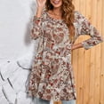 thumbnail image 6 of ENMAIN Women's Paisley Tunic Tops Plus Size 3/4 Sleeve Shirts Round Neck Blouse for Leggings Beige, 6 of 8