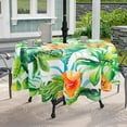 thumbnail image 2 of Outdoor Tablecloth with Umbrella Hole for Round Table 60x60inch Rainforest Patio Table Cloth with Zipper, 2 of 6