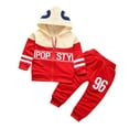 thumbnail image 1 of MEZZALL Sweat à Capuche Imprimé Numéro 96 pour Enfants, Mode Décontractée Contrastée, Manches Longues, Rouge, 100, 1 of 3