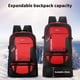 thumbnail image 4 of Mochila de senderismo de gran capacidad, bolsa de viaje expandible para exteriores, con capacidad de 50 a 60 litros para viajes de varios días, resistente al agua y con múltiples, 4 of 8