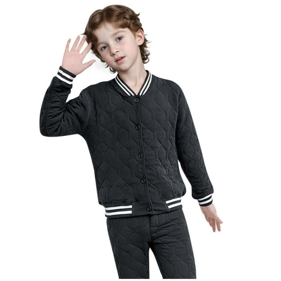 FAOWME Boys Girls Down Coat Lightweight Down Jacket Button Type Fashion Winter Children Snowsuit Grey 7-8 Years