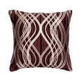 thumbnail image 1 of Throw Pillow Covers, Brown 16"x16" (40x40 cm) Throw Pillow Covers, Jacquard Silk Pattern Throw Pillows For Couch, Striped Pattern Contemporary Style - Chain Sling, 1 of 3