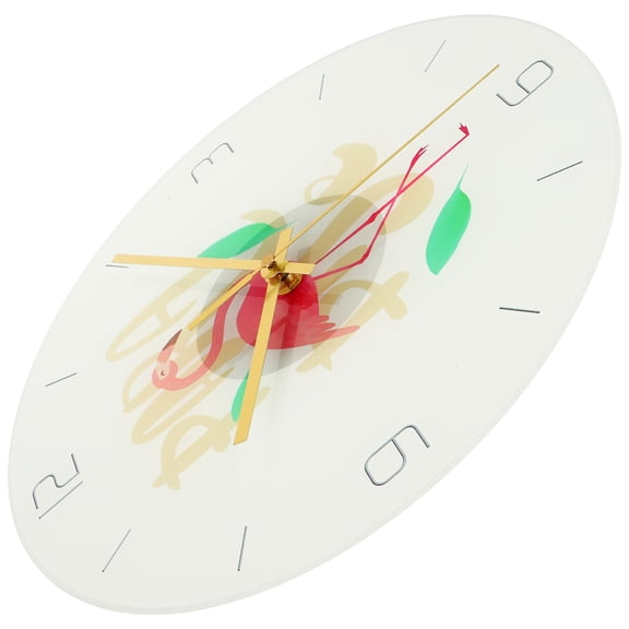 Masteelf Flamingo Wall Clock Bedroom Living Room European Style Creative Simple Decorative Silent Wooden Wall Clocks (WPC012b)