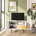 thumbnail image 3 of Roomfitters Mid Century Buffet Cabinet with Open Storage, Buffet Sideboard with Drawers, Storage Cabinet with door, Credenza for Living Room, Poplar Wood Print Carved and Geometric Design, 3 of 9