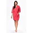 thumbnail image 2 of Kimono robes for Women Waffle Cotton robe, Short V-Neck For Female Sleepwear Loungewear bridal party bridesmaid wedding - Serenity Blue - Large, 2 of 17