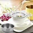thumbnail image 2 of 2 Pack Tea Strainers with Drip Bowls, Stainless Steel Loose Leaf Tea Strainers with Double Winged Handles Extra Fine Mesh Tea Infuser Brew Loose Leaf Tea, Spices, Seasonings, Silver, 2 of 7