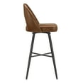 thumbnail image 4 of Weston Home Krista 29" Metal Swivel Mid-Back Bar Stools, Set of 2, Brown, 4 of 9