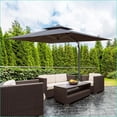 thumbnail image 3 of Patio Umbrella | 9'x11' Cantilever Outdoor Shade for Patio Backyard, Gray, UPF 50+, Base Not Included |Aluminum|Rectangle, 3 of 15