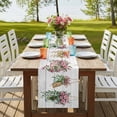 thumbnail image 4 of Table Runners 60 Inches Long Dress Scarves, Pink Spring Floral Farmhouse Kitchen/Dining Table Runner, Small Coffee Tablerunners, Wooden Elegant Farmhouse Botanical 13x60 Inch, 4 of 9