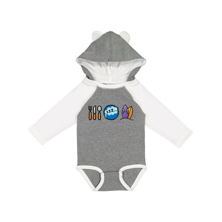 

Inktastic Surfing Eat Sleep Surf Gift Baby Boy or Baby Girl Long Sleeve Bodysuit
