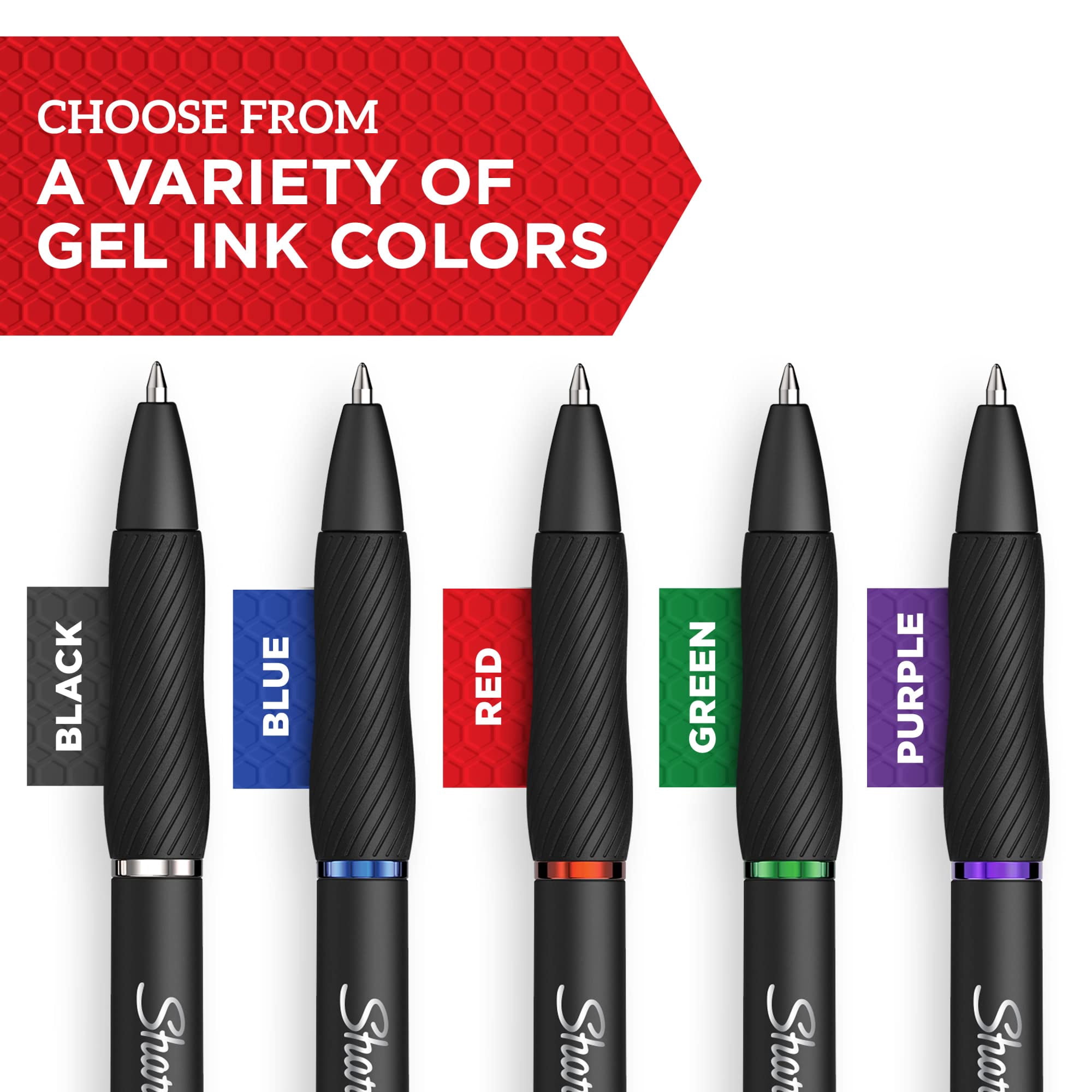 Sharpie S Gel Pens, Medium Point, 0.7 mm, Black/Blue Barrel, Blue Ink, Pack Of 36 Pens