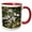 Red/White, variant on 3drose, Tufted Titmouse in American Holly Tree, Winter, Marion, Illinois, Usa, 11oz Two-tone Red Mug