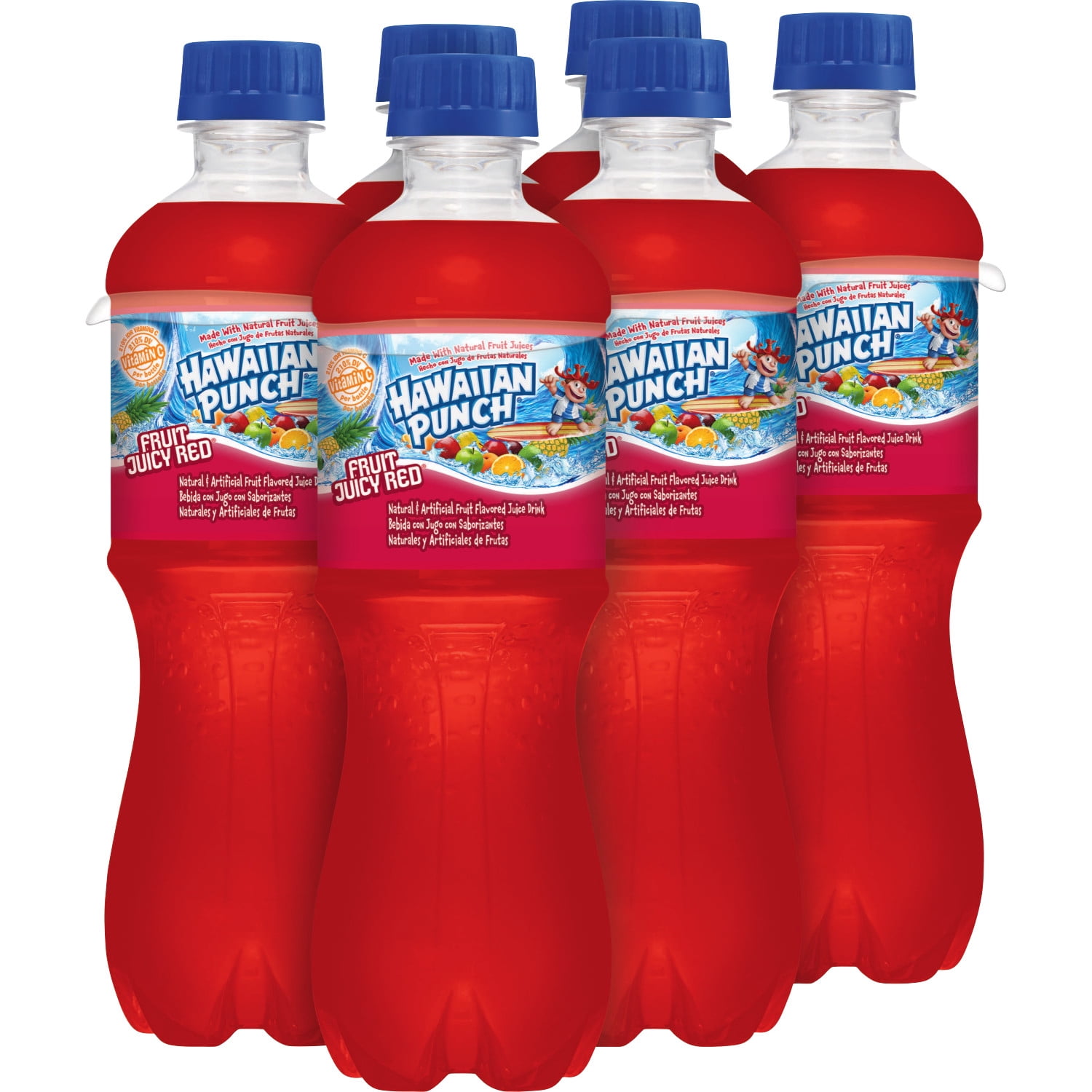 Hawaiian Punch Gluten-Free Fruit Juicy Red Juice Drink, 0.5 L, 6 Count