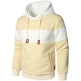 thumbnail image 2 of HOOD CREW Men's Hoodies Long Sleeve Sweatshirt Patchwork Waffle-Knit Pullover, 2 of 5