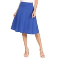 thumbnail image 4 of Women's Casual Knee Length Flare A-line Skirt with Elastic Waistband, 4 of 7