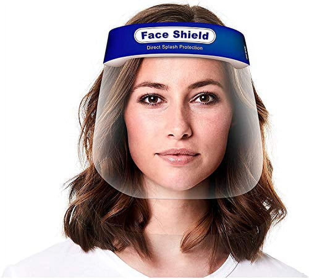 Face Shield 100-Pack, Reusable Transparent Anti-Fog Visor Full Face Safety Cover with Comfort Foam,100-Pack