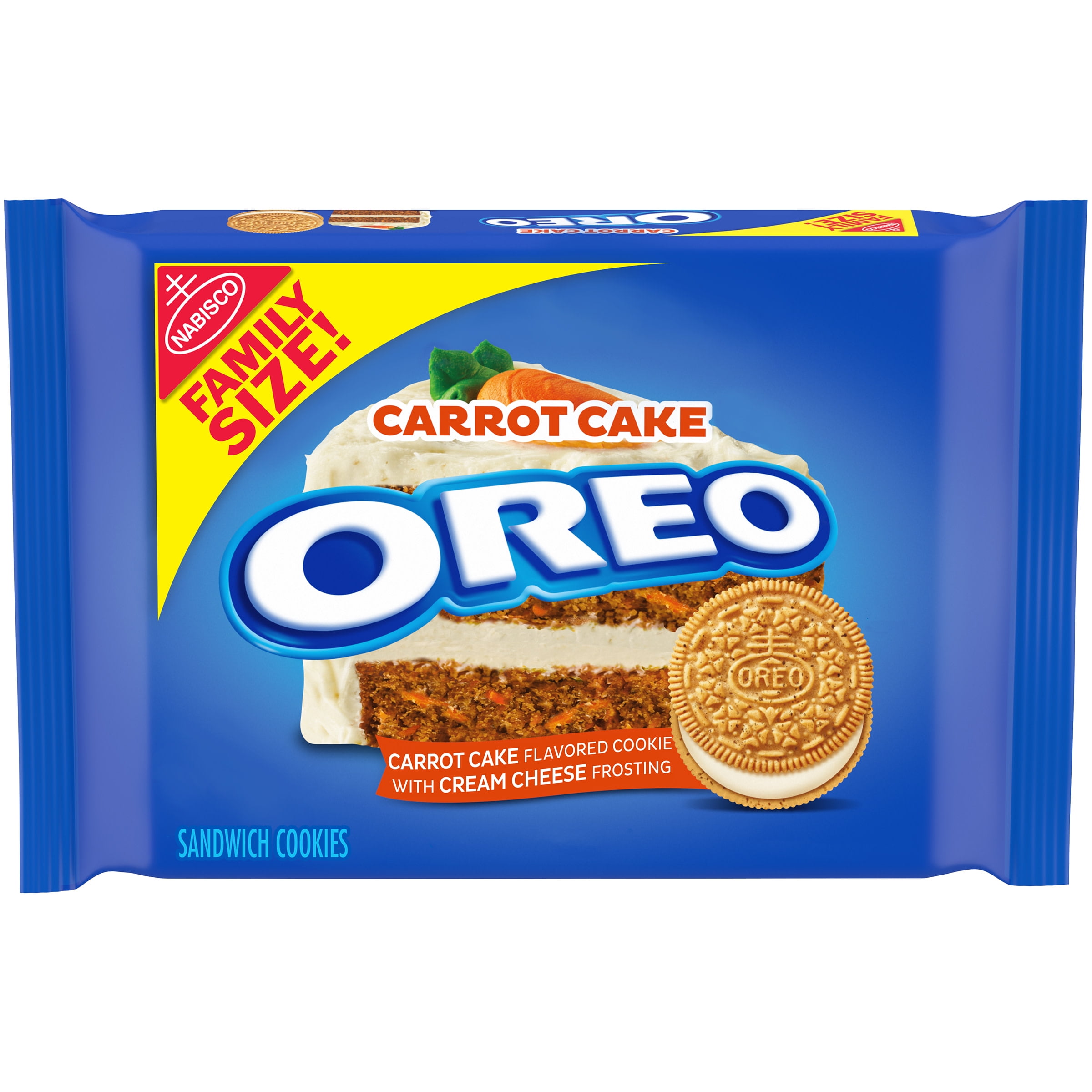 OREO Carrot Cake Cream Cheese Flavored Creme Sandwich Cookies, Family