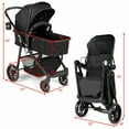 thumbnail image 3 of Costway Foldable Baby Stroller 2 in 1 Newborn Infant Travel Buggy Pushchair 22 lbs Black, 3 of 10