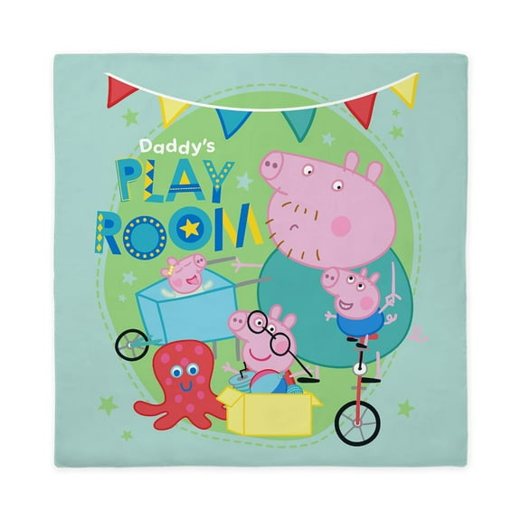 CafePress - Peppa Pig: Daddy's Play Room - Queen Duvet