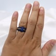 thumbnail image 7 of Matching Rings His and Her Rings Couple Rings 1ct Blue CZ Wedding Ring Sets Wedding Band, 7 of 7