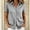 Gray, variant on Women's 2026 Summer Lapel Collar Full Button Down Cuffed Short Sleeve Shirt, Curved Hem Loose Casual Blouse for Daily & Office Casual Outing
