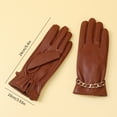 thumbnail image 4 of MIASHUI Women's Leather Gloves with Lining, Winter Warm Touchscreen Gloves for Driving, Waterproof Riding Gloves, Cold Weather Windproof Gloves Brown, 4 of 4