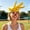 Yellow, variant on Printed Orchid Finger Sun Visor Hat Finger Shaped Headband UV Protection Cap Adjustable Strap Beach Pool Party Novelty Statement Summer Costume Outdoor Humor Gift Wear Accessory