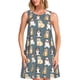 thumbnail image 1 of Disketp Cartoon Bulldog 1 para Vestido sin Mangas para Mujeres, Vestidos de Verano para Mujeres, Casual y Holgado para la Playa, 1 of 7