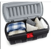 Rubbermaid 48 Gallon Black Action Packer Lockable Storage Box Tote, Single