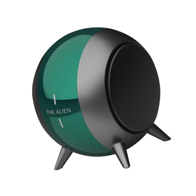 Cateissary Minialtavoz inalámbrico Bluetooth 5,0 Audio hogar exterior portátil Metal estéreo sonido Radio con carcasa bajo radiador al aire libre hogar Cables de audio/vídeo verde