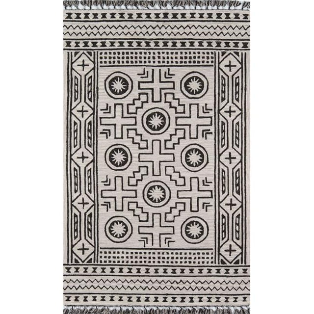 Momeni TAHOETA-02LIN3656 Hand Tufted Tahoe Rectangle Rug, Linen - 3 ft. 6 in. x 5 ft. 6 in.
