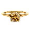 thumbnail image 2 of Mauli Jewels Women’s 2.00 Ctw Round Champagne Moissanite Solitaire Ring in 14K Yellow Gold Lab Created Engagement Ring, Promise Ring, 2 of 9