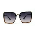 thumbnail image 1 of Womens Metal Bridge Oversize Rectangle Butterfly Diva Sunglasses Black Tortoise Smoke, 1 of 4