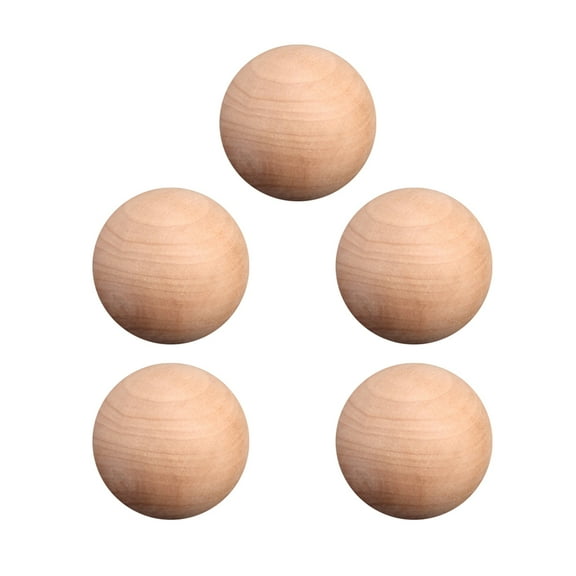 KALLORY Round Wooden Balls for DIY Use Smooth and Durable Assorted Colors 5Pcs