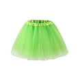 thumbnail image 3 of Womens Classic Elastic 4 Layered Tulle Tutu Skirt, Fluorescent Green, 3 of 4