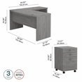 thumbnail image 2 of Echo L Shaped Bow Front Desk with Drawers in Modern Gray - Engineered Wood, 2 of 10