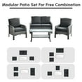 thumbnail image 5 of Ovios 4 Pieces Wicker Outdoor Patio Furniture with Coffee Table High Back All Weather Rattan Outdoor Sectional Conversation Set for Backyard Porch Garden, Black, 5 of 10