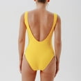 thumbnail image 7 of JGGSPWM Womens Front Zip V Neck Swimwear Solid Summer Beacherwear One Piece Swimsuits Bathing Suit Yellow M, 7 of 7